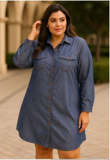 Robe en jean grande taille