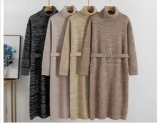 ROBE PULL COL ROULE  DIVERS COLORIS