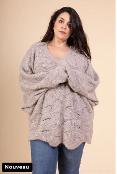 Pull beige grande taille 7