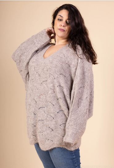 Pull beige grande taille 8