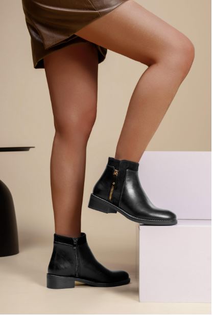 Bottine bi matiere femme