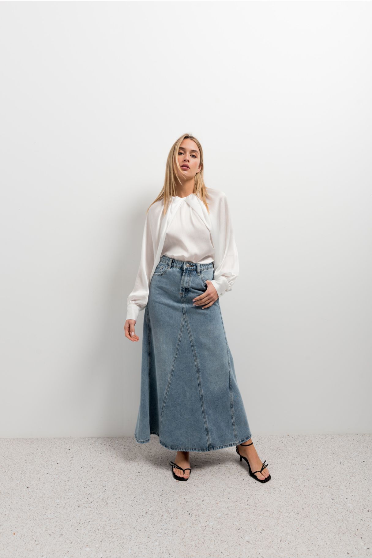 Blouse mance bouffante blanche