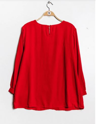 Blouse rouge dentelle grande taille 2