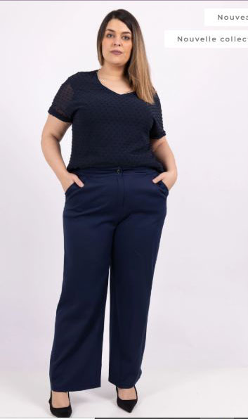 pANTALON TAILLEUR GRANDE TAILLE BLEU MARINE