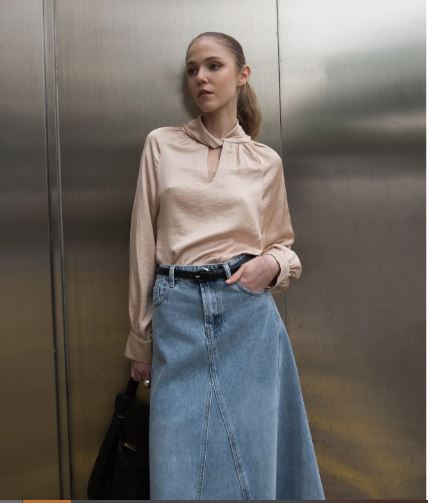 Blouse col noeud
