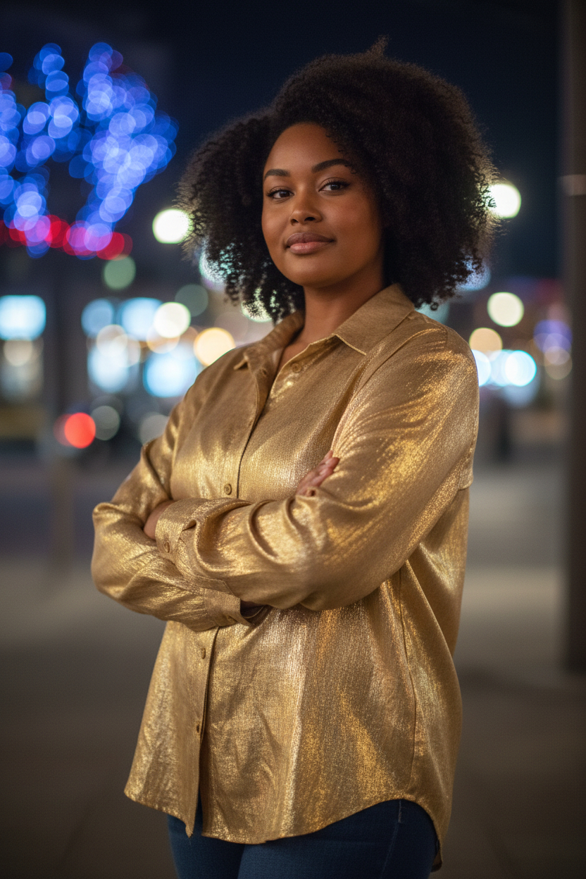 Chemise dorée grande taille 5