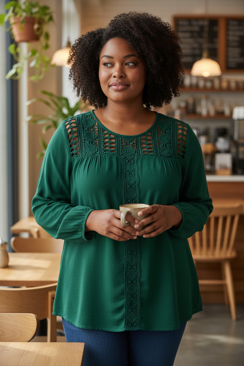 Blouse verte grande taille 4