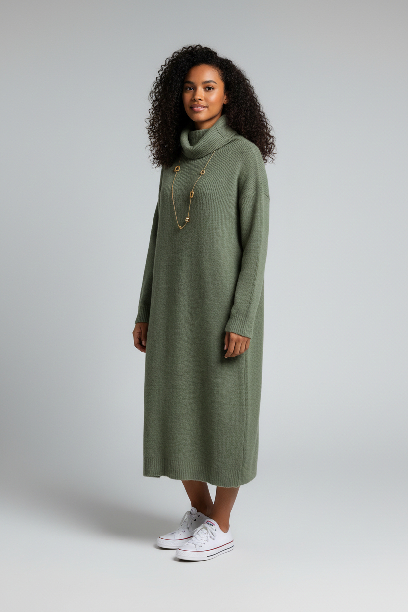 Robe pull verte 1