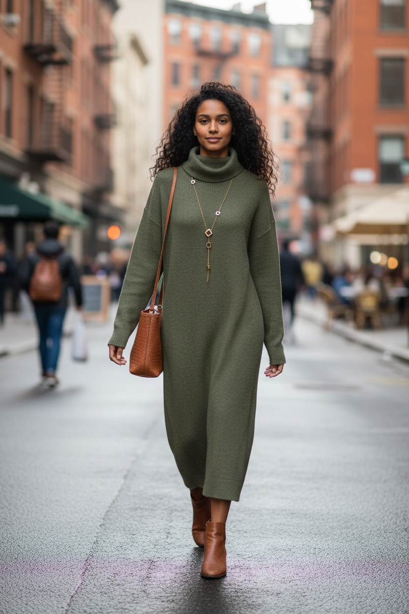 Robe pull verte