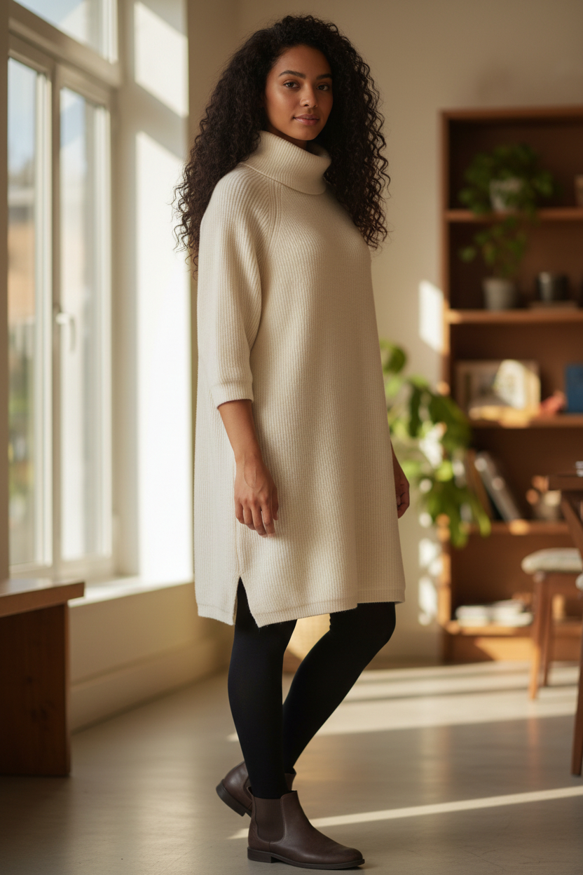 Robe pull blanche epaisse