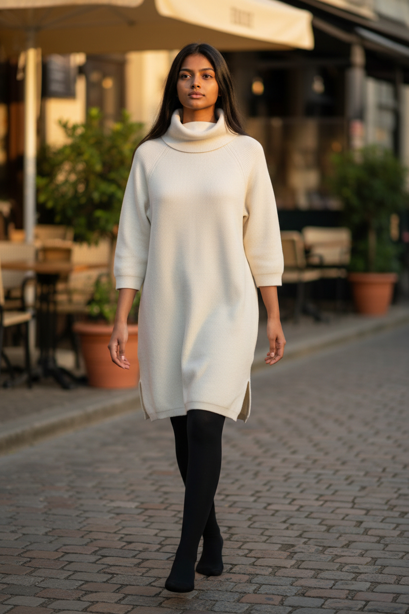 Robe pull épaisse blanche 2