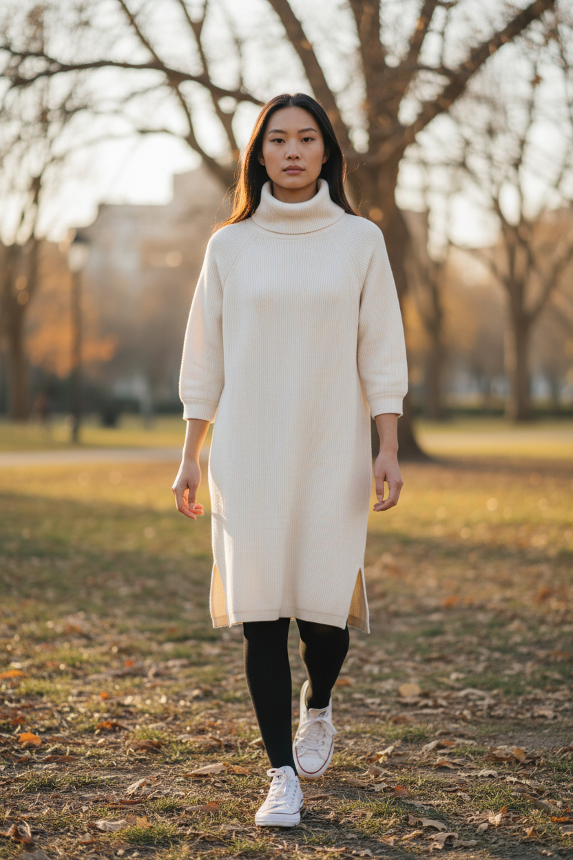 Robe pull épaisse blanche