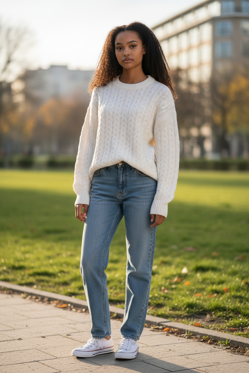 Pull torsadé blanc