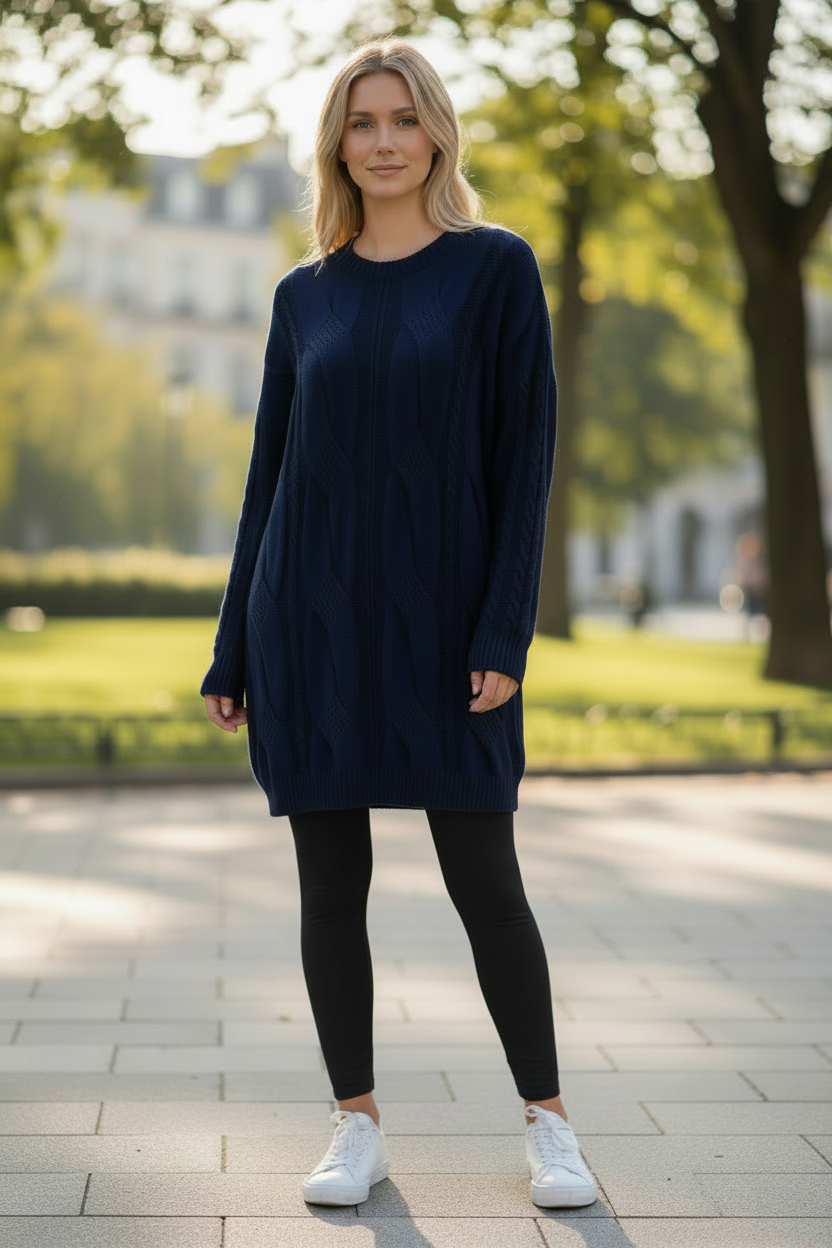 pull bleu torsadé bleu 2