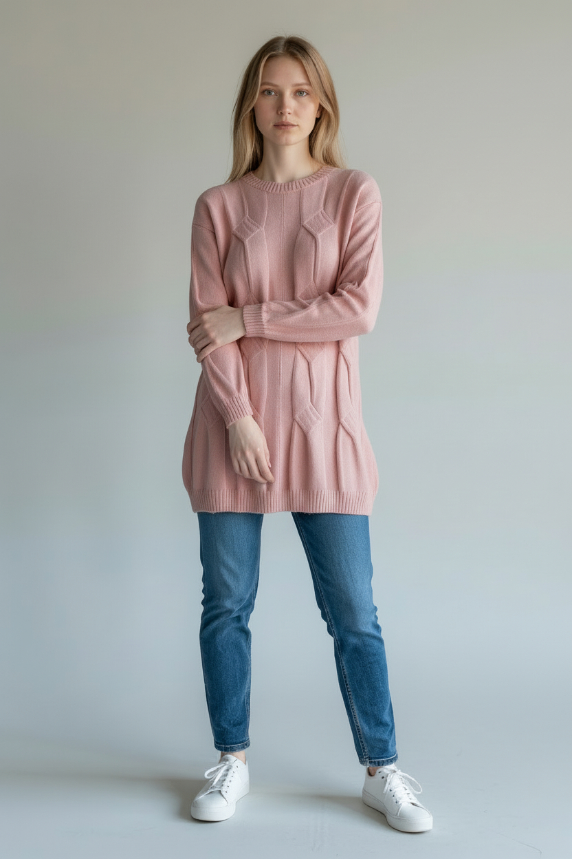 PULL ROSE TORSADE 2