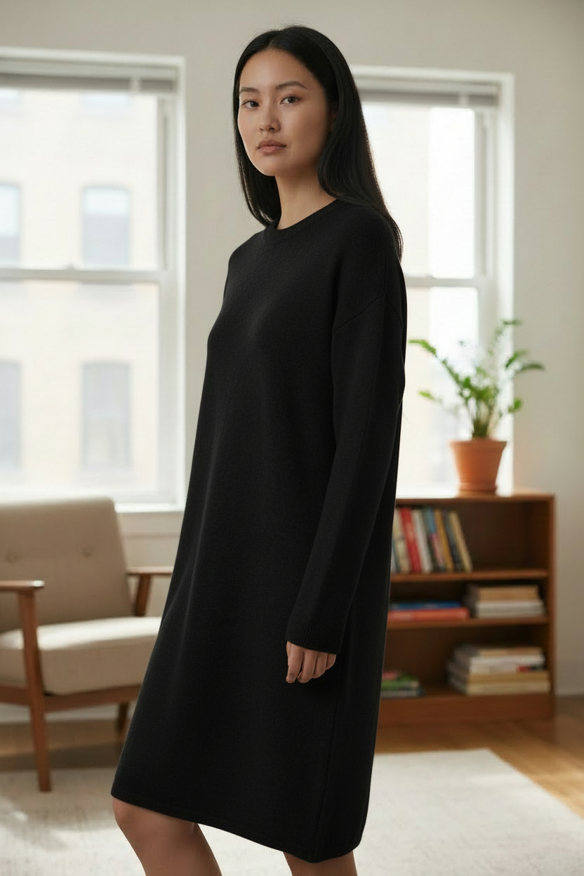 robe pull épaisse noir