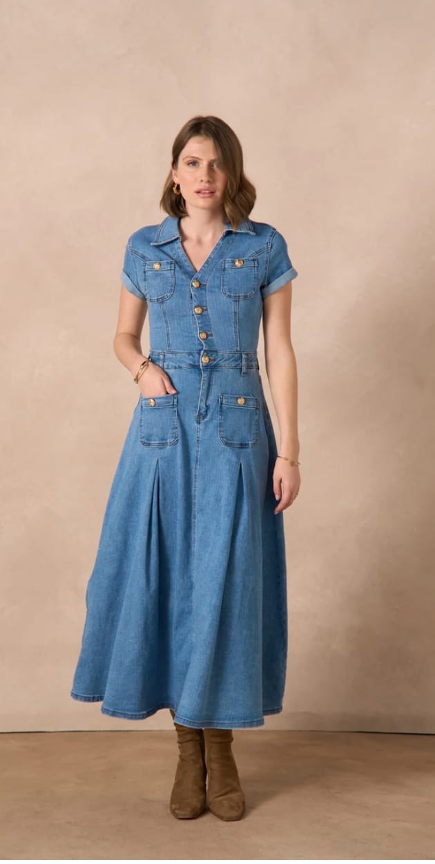 Robe en jean evase