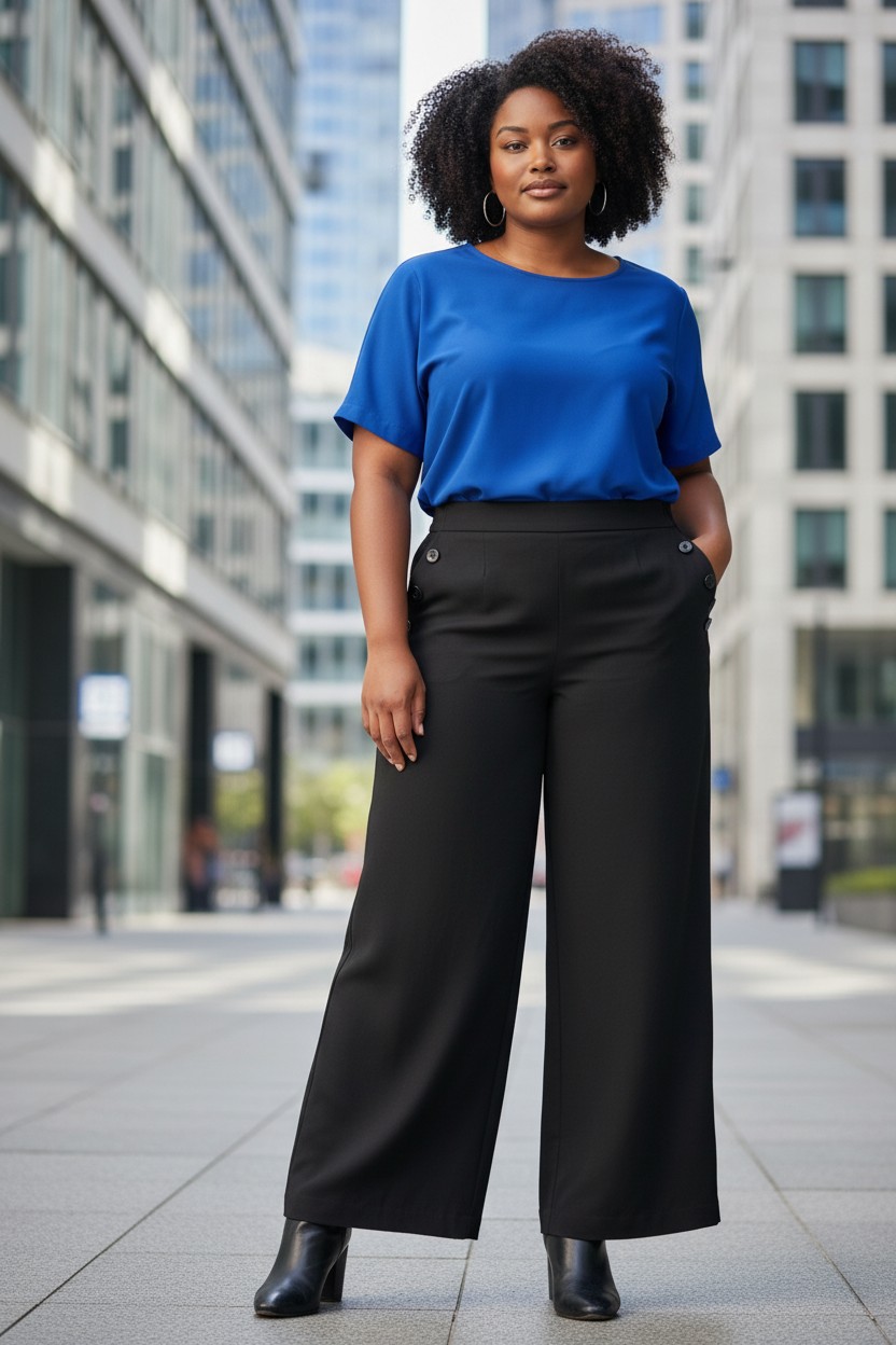 Pantalon large noir news (Modèle Virtuel) (1)