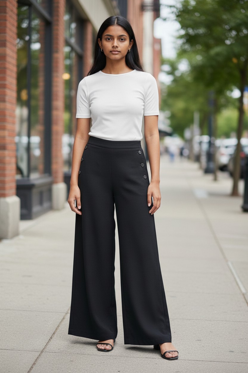 Pantalon large noire