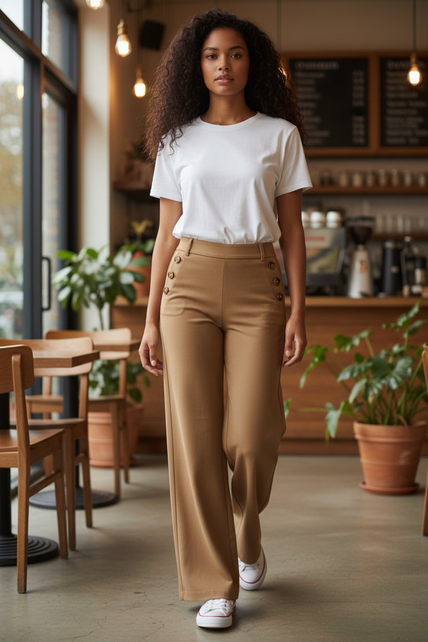 Pantalon style marin évasé 3
