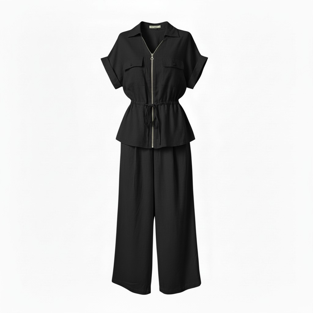 Ensemble Chemisier et pantalon NOIR 2