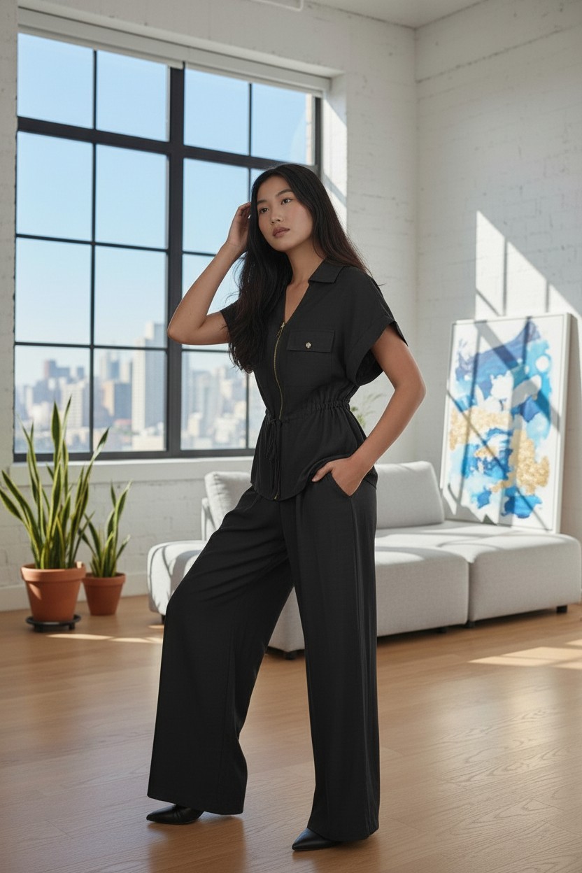 Ensemble Chemisier et pantalon NOIR