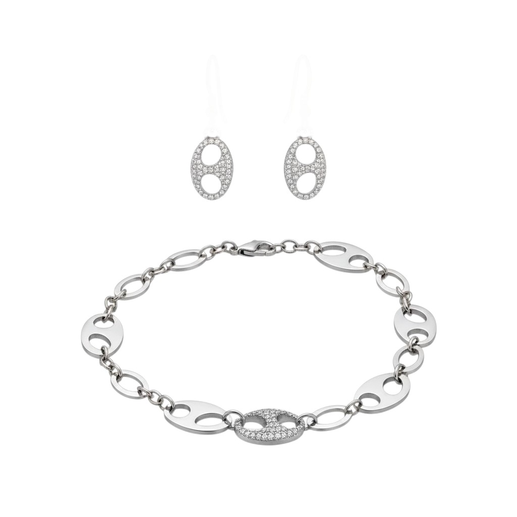 Parure collier et boucles doreille graine de cafés