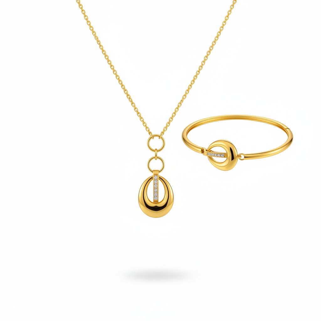 Parure collier fin et bracelet en acier inoxydable 2