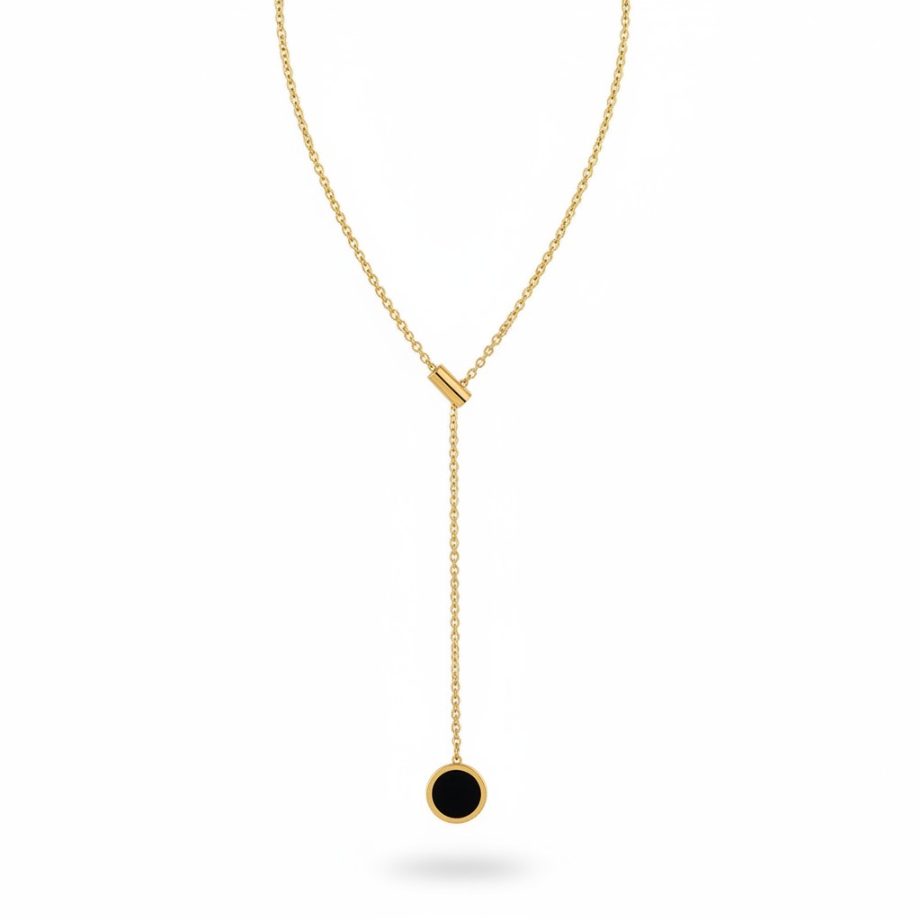 Parure en acier inoxydble or et noire 2