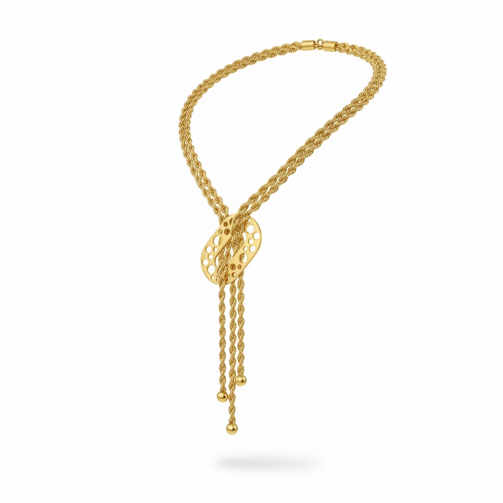 Parure collier croisée avec bracelet en acier inoxydable