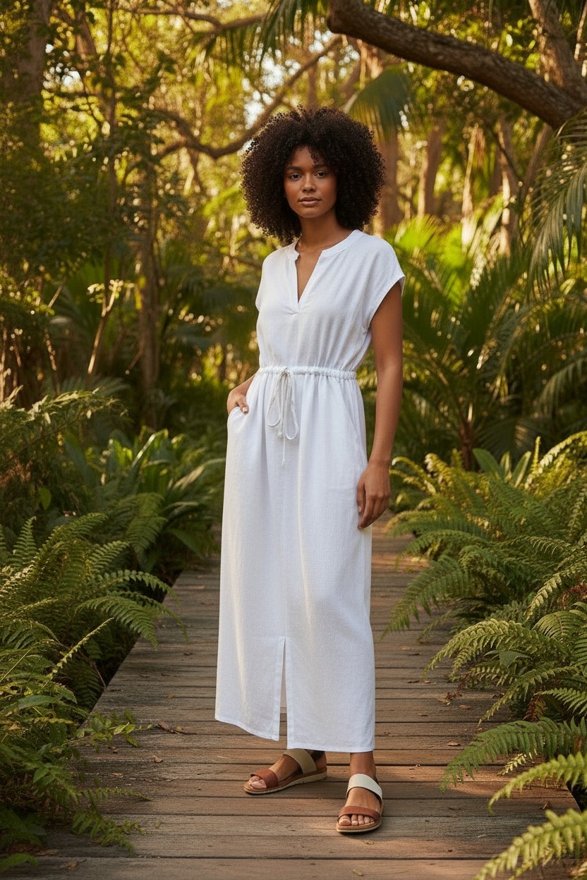 Robe blanche à nouer