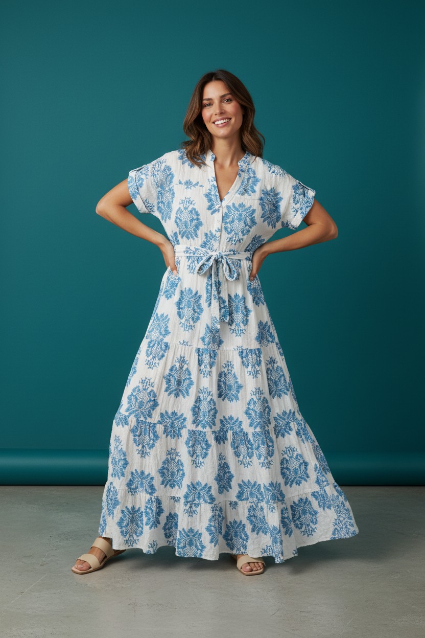 Robe longue effet lin (2)