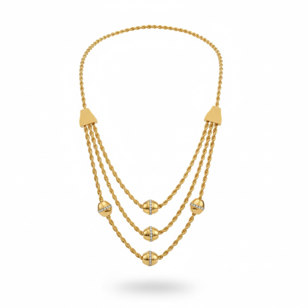 Collier trois rangs en acier inoxydable