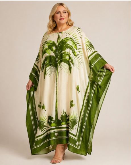 Robe caftan verte