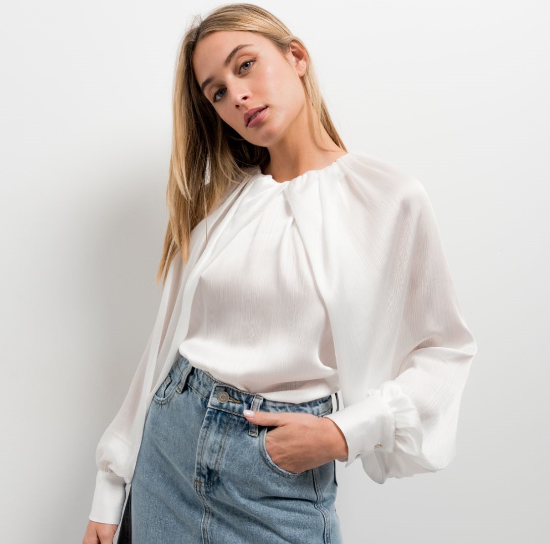 Blouse blanche manhe bouffantes 3