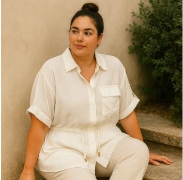 Chemise blanche façon lin cei turée 2