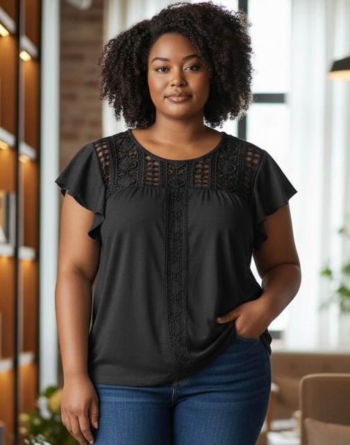 top noir dentelle grande taille 3