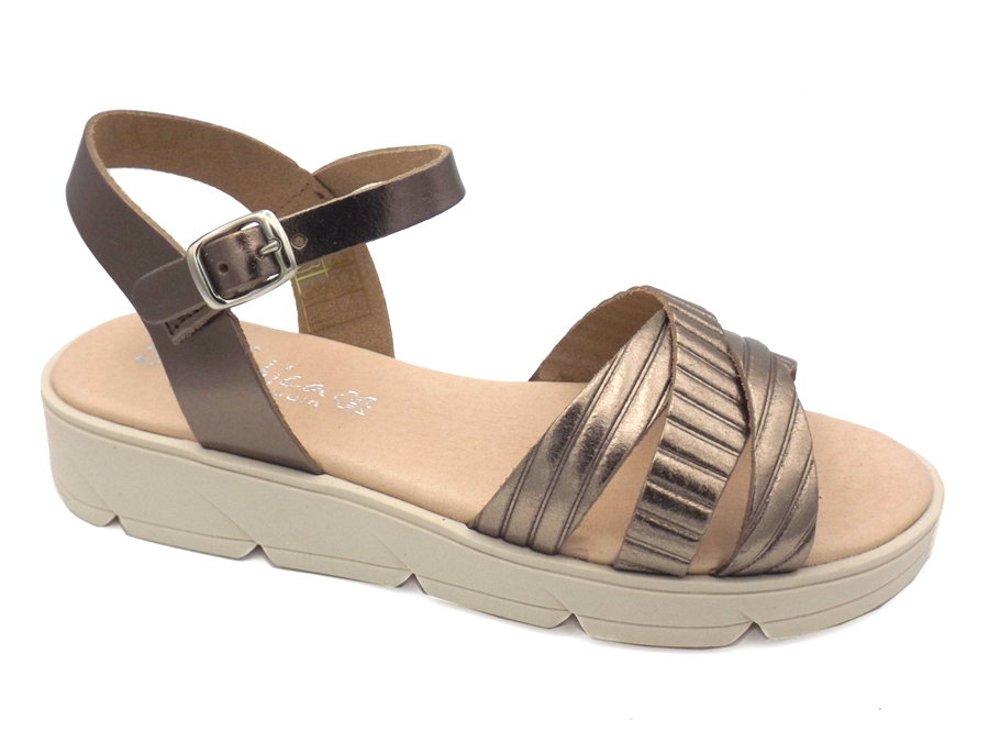 Sandale en cuir bronze ado