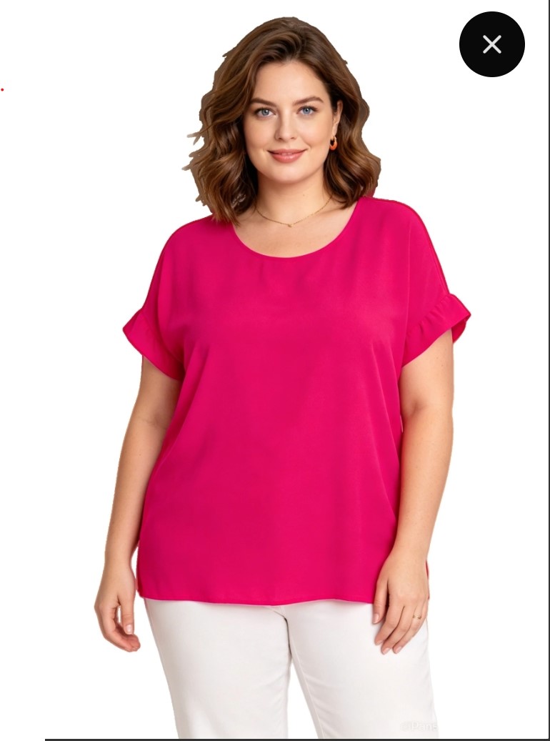 Top rose grande taille