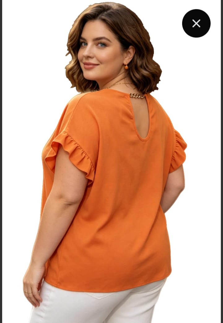 Top orange grande taille
