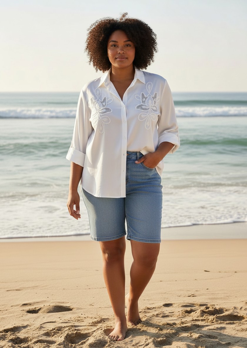Chemise blanche avec broderie 8