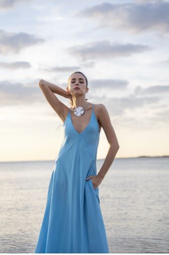 Robe oversize satin avec poche