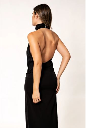 Robe longue noir dos nu clp 6