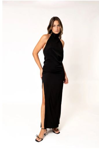 Robe longue noir dos nu clp
