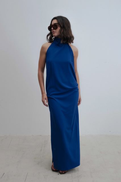 ROBE LONGUE DOS NU BLEU