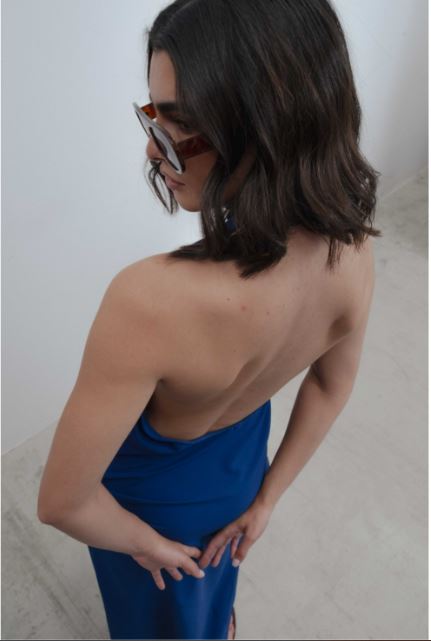 ROBE LONGUE DOS NU BLEU 2