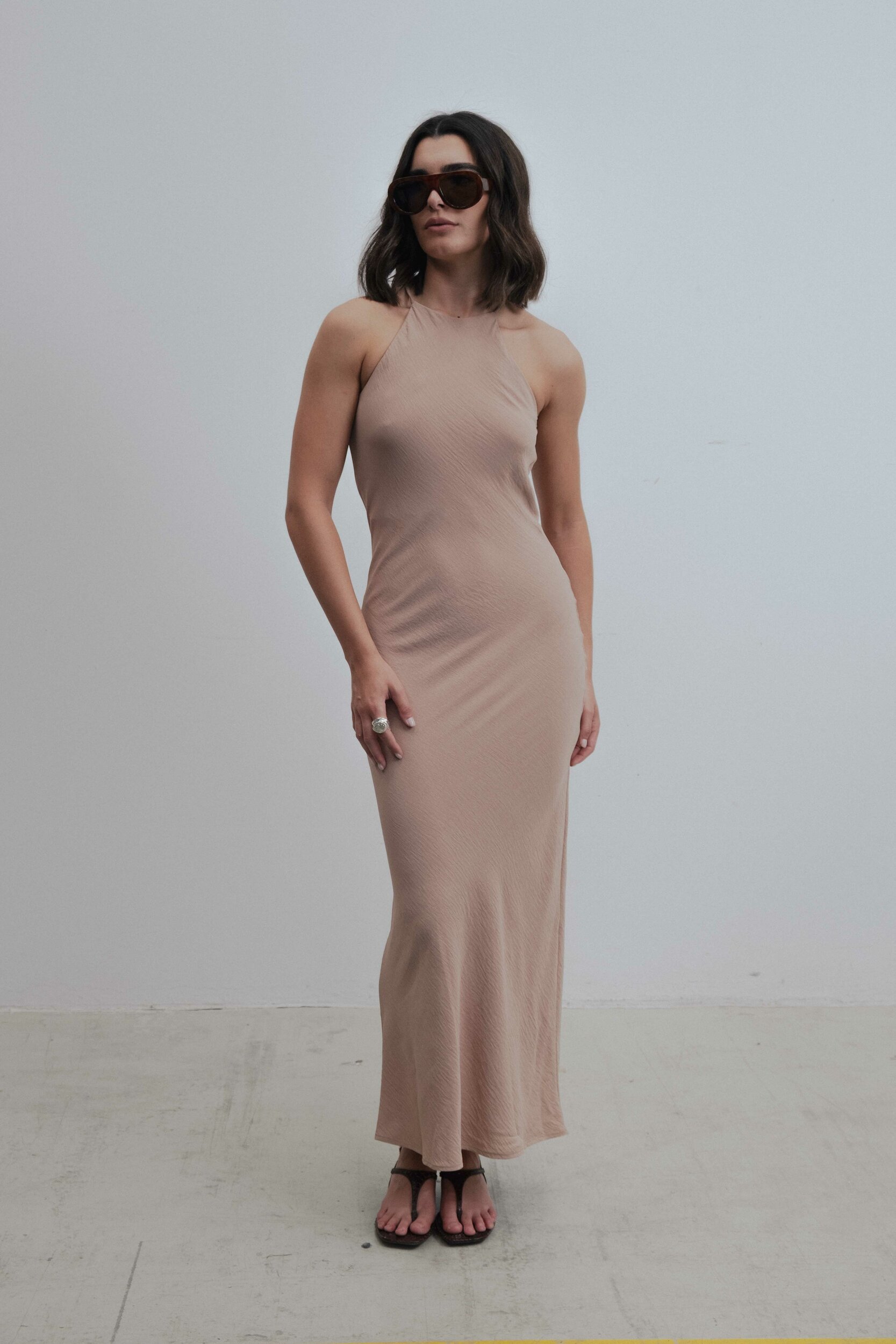 Robe longue beige 2