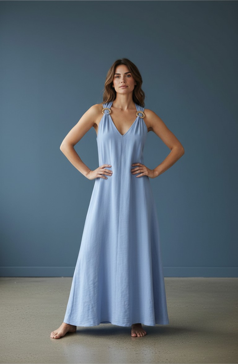 ROBE STYLE EMPIRE BLEU (2)