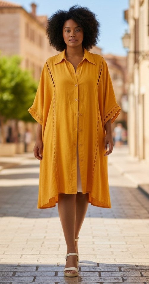 Robe chemise grande taille