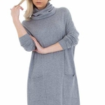 ROBE PULL COL ROULE GRIS 5